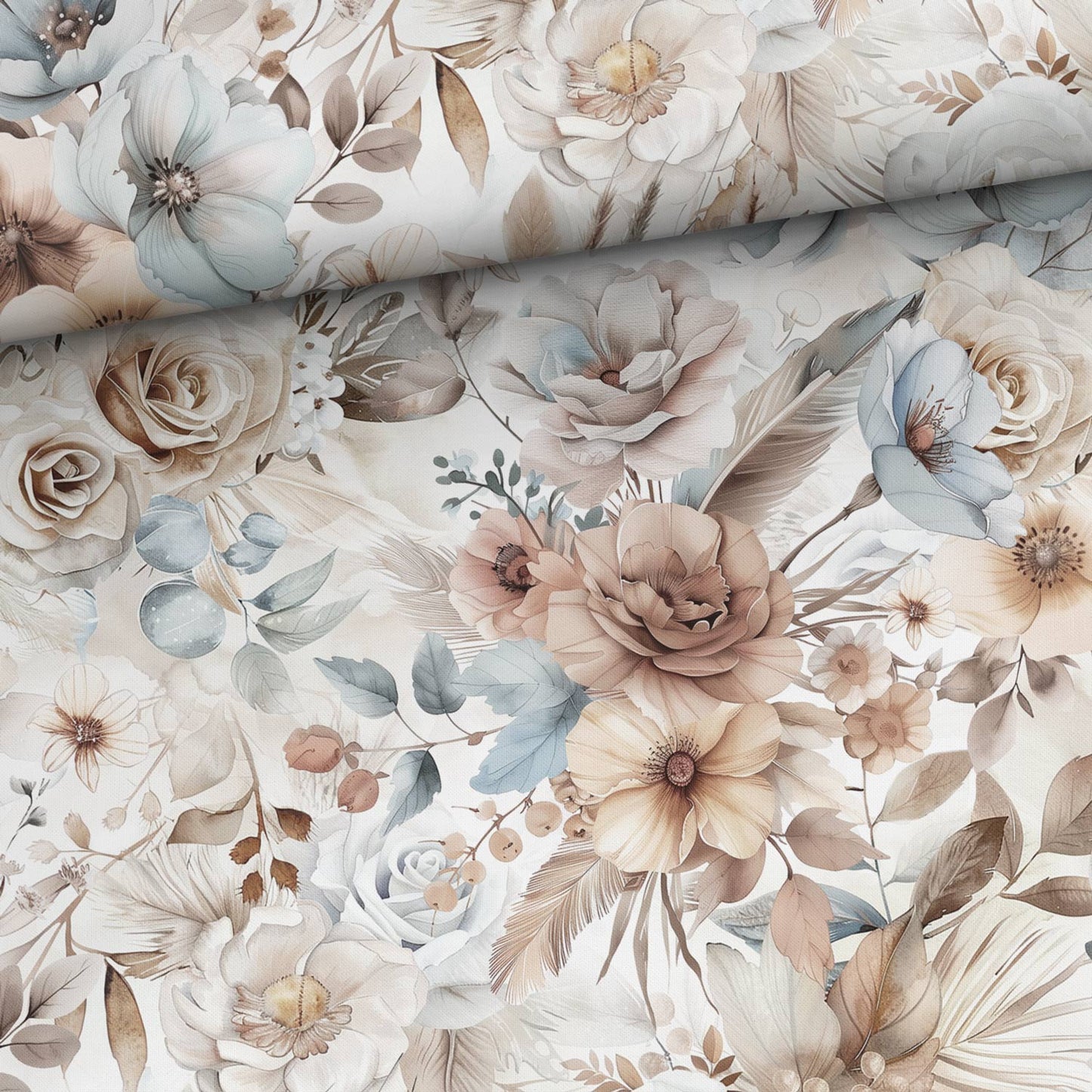 FÖRHANDSBOKNING! VÄVD BOMULL - BOHO BLOMMOR