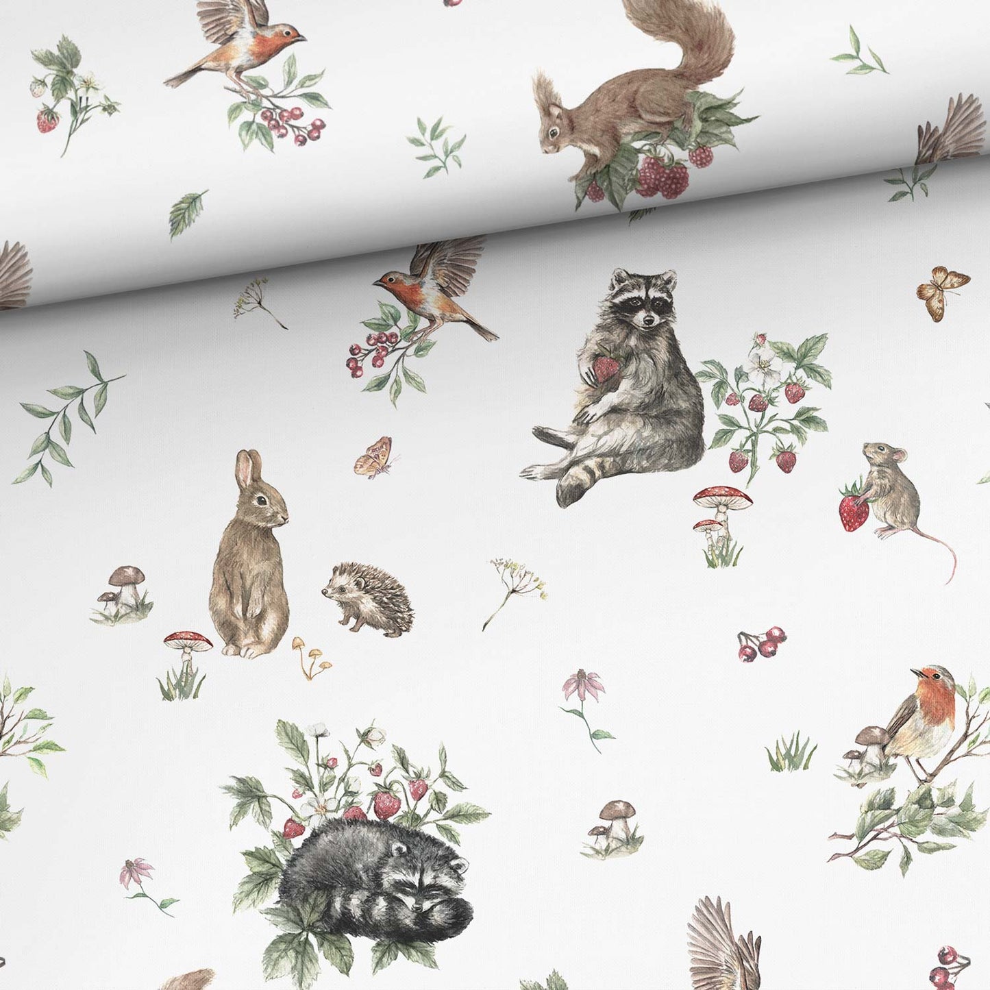 FÖRHANDSBOKNING! VÄVD BOMULL - SKOGSBÄR & SKOGSDJUR