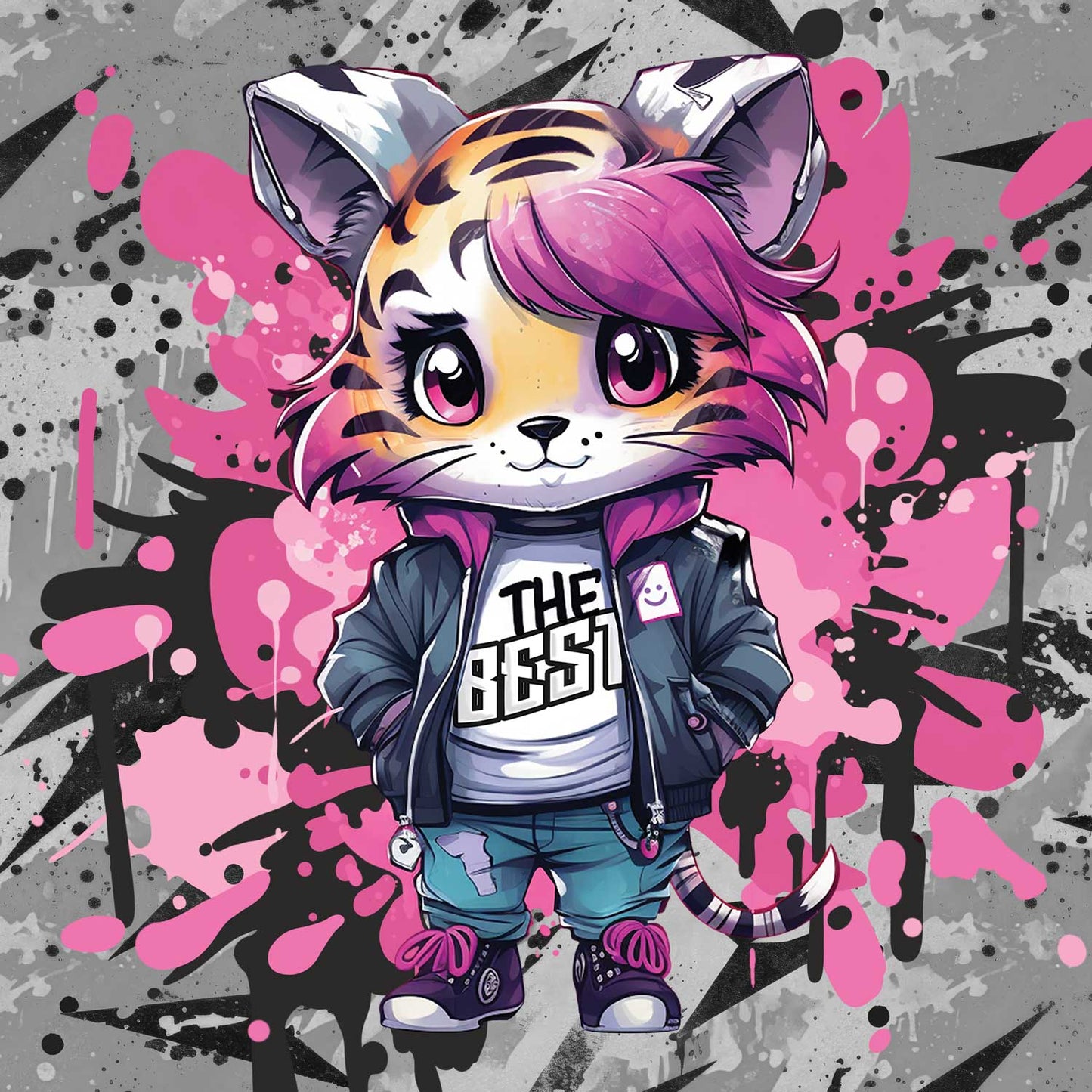 FÖRHANDSBOKNING! PANEL 55X73CM ÖGLAD COLLEGE - FÄRG SLÄNGD PÅ VÄGGEN ROSA COOLING