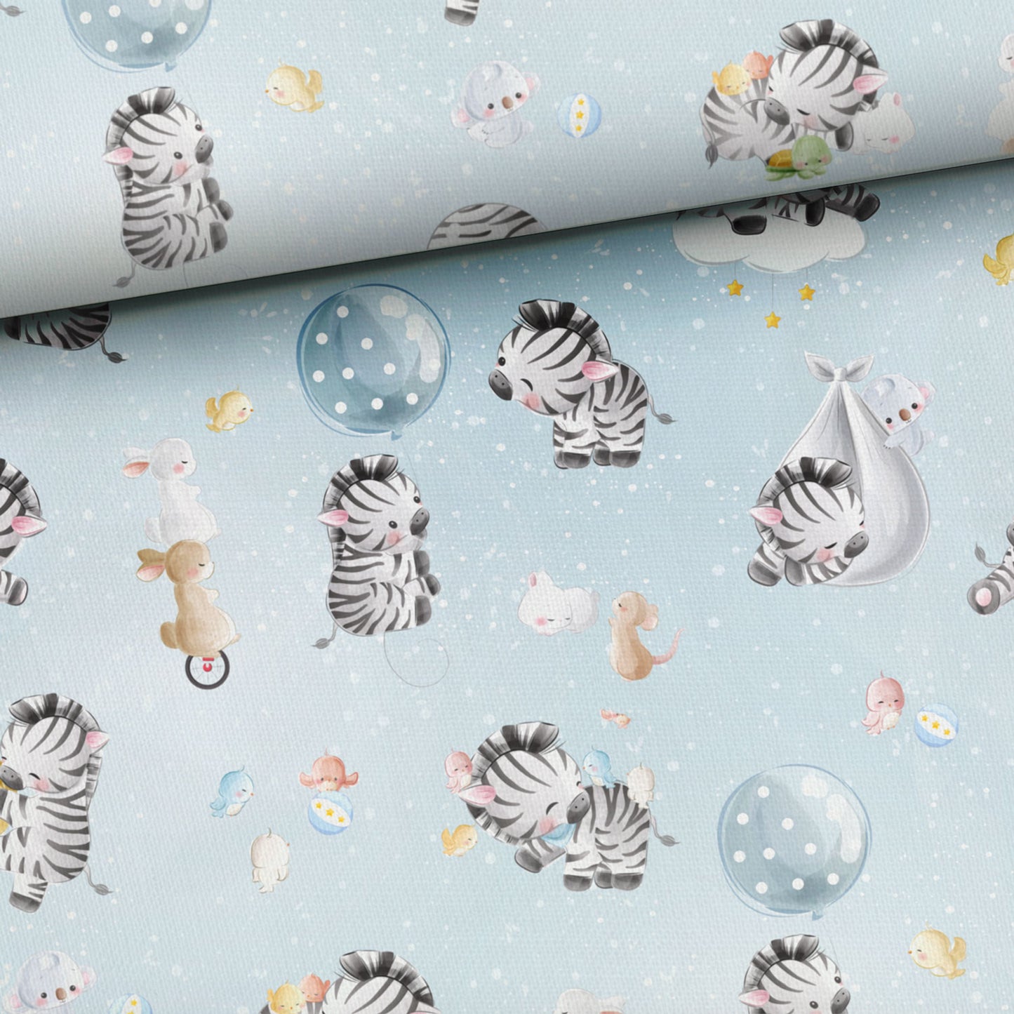 NYHET! BOMULLSATIN - BABY ZEBRA
