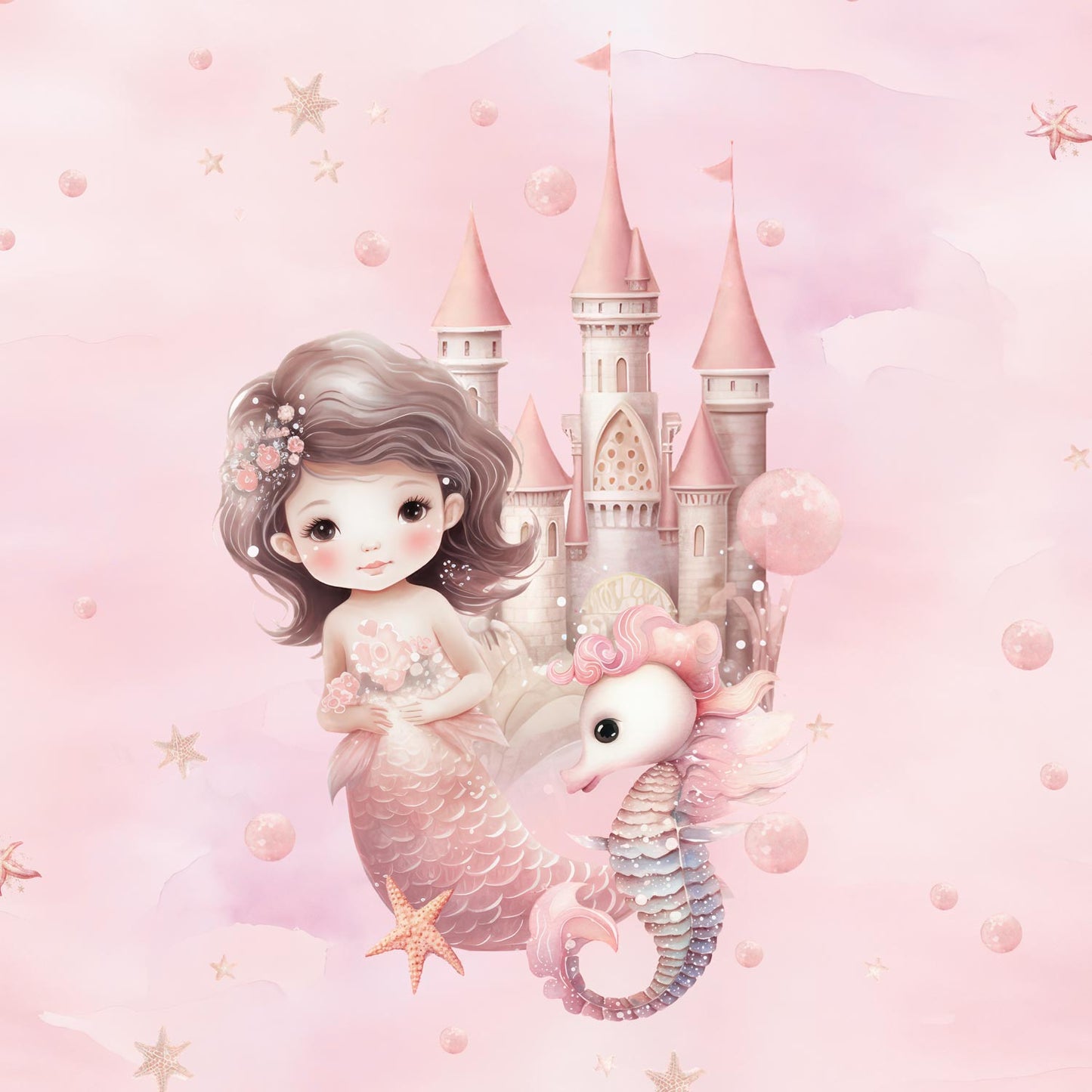 LR 60% PANEL ÖGLAD COLLEGE - DRÖMMIG SJÖJUNGFRU MED SJÖHÄST