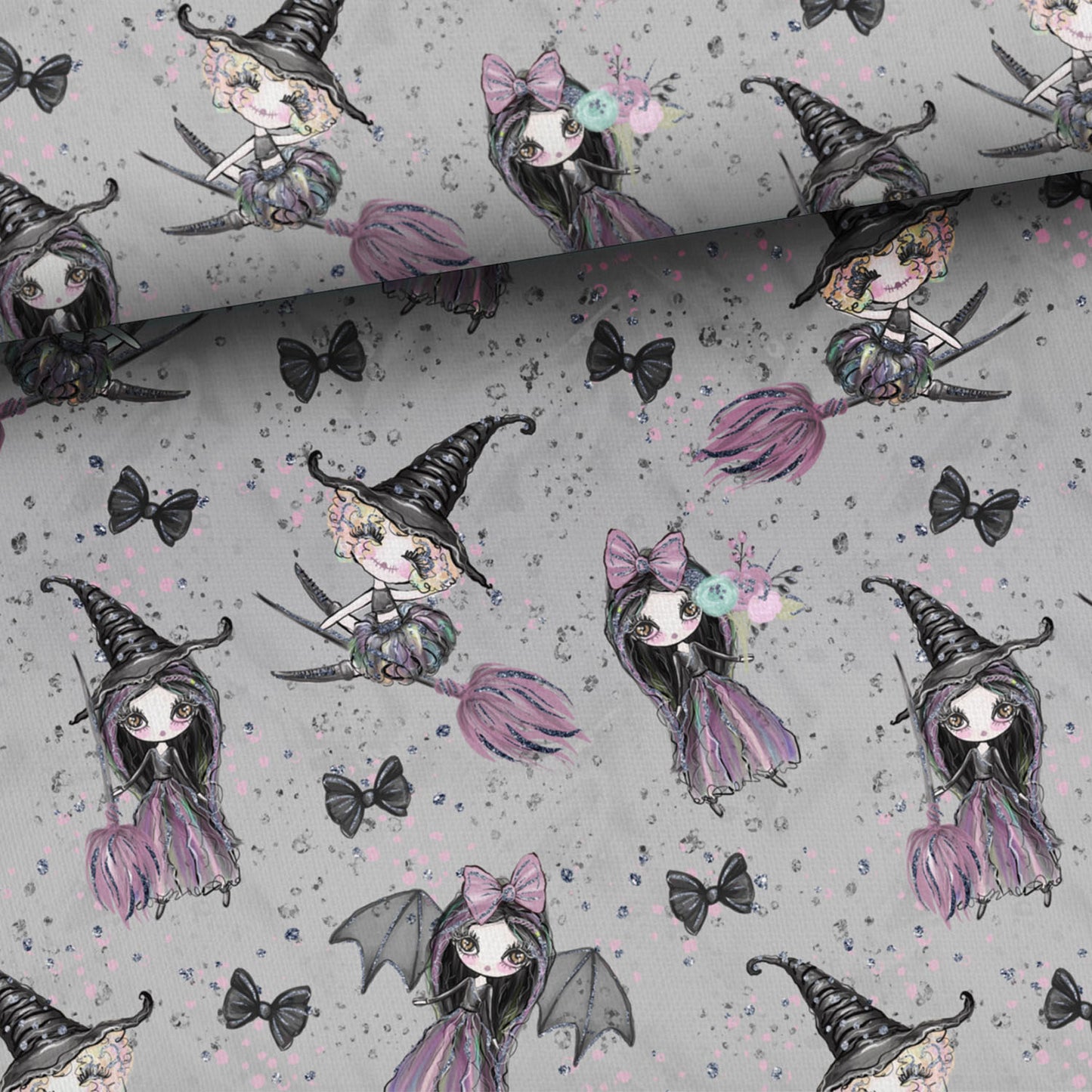 SISTA BITEN 30%! ÖGLAD COLLEGE - HALLOWEEN TJEJER LILA KVAST 90CM