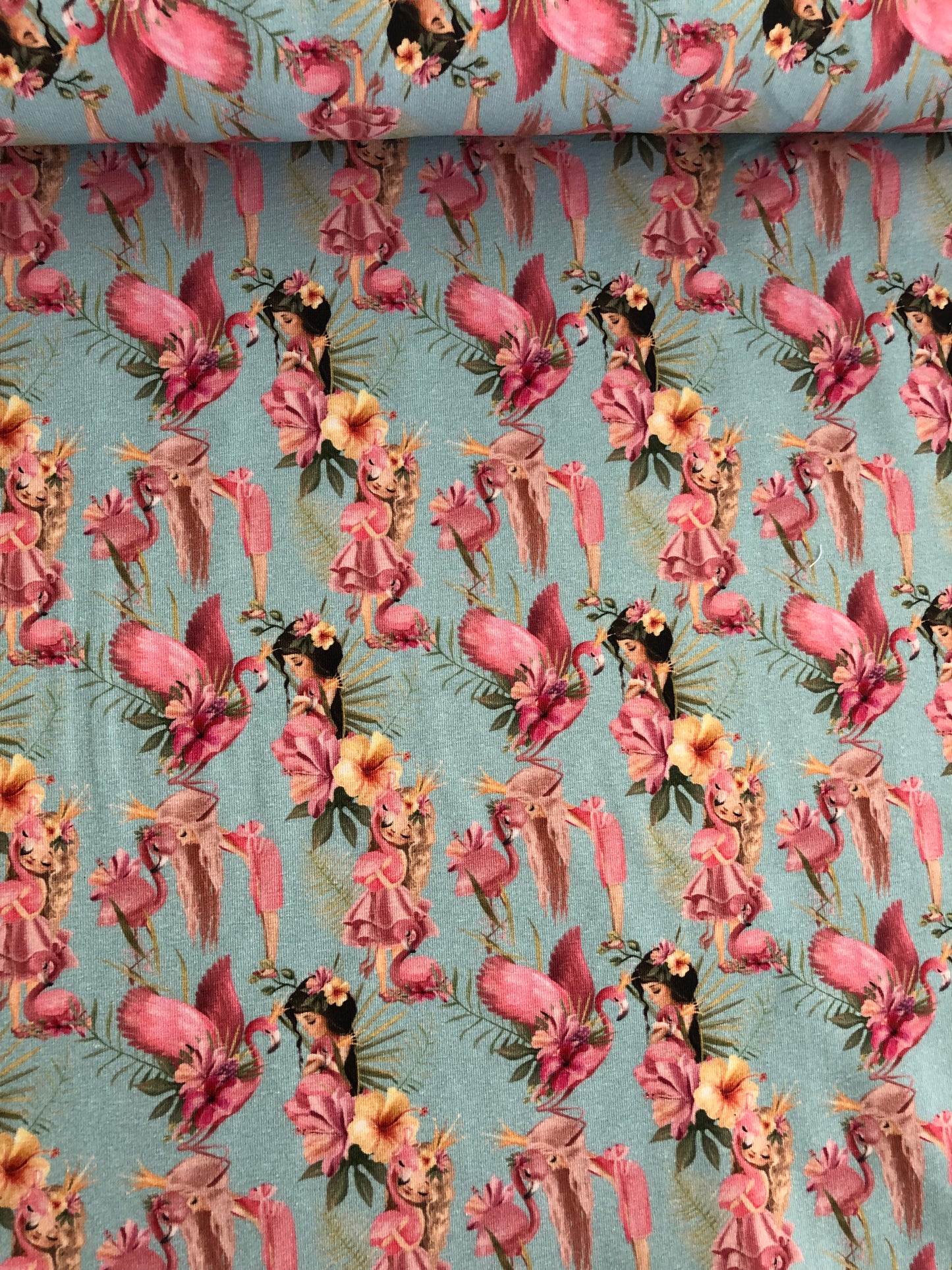 LR 50% JERSEY - FLAMINGO & GIRLS BLUEISH