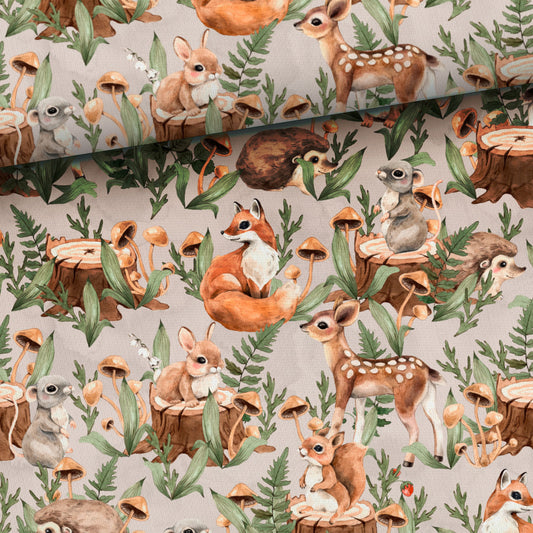 SISTA BITEN 40% ÖGLAD COLLEGE - FOREST FRIENDS WITH FOX BEIGE 134CM