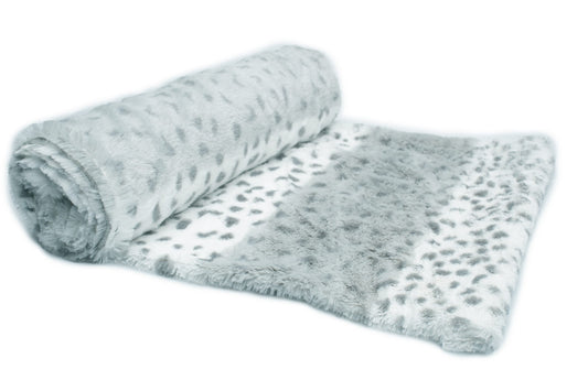 SISTA BITEN 50%! MINKY FUSKPÄLS SNÖLEOPARD 100CM