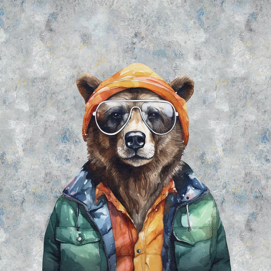 FÖRHANDSBOKNING! PANEL 55X73CM ÖGLAD COLLEGE - ROSTIGT MATCHTYG BJÖRN