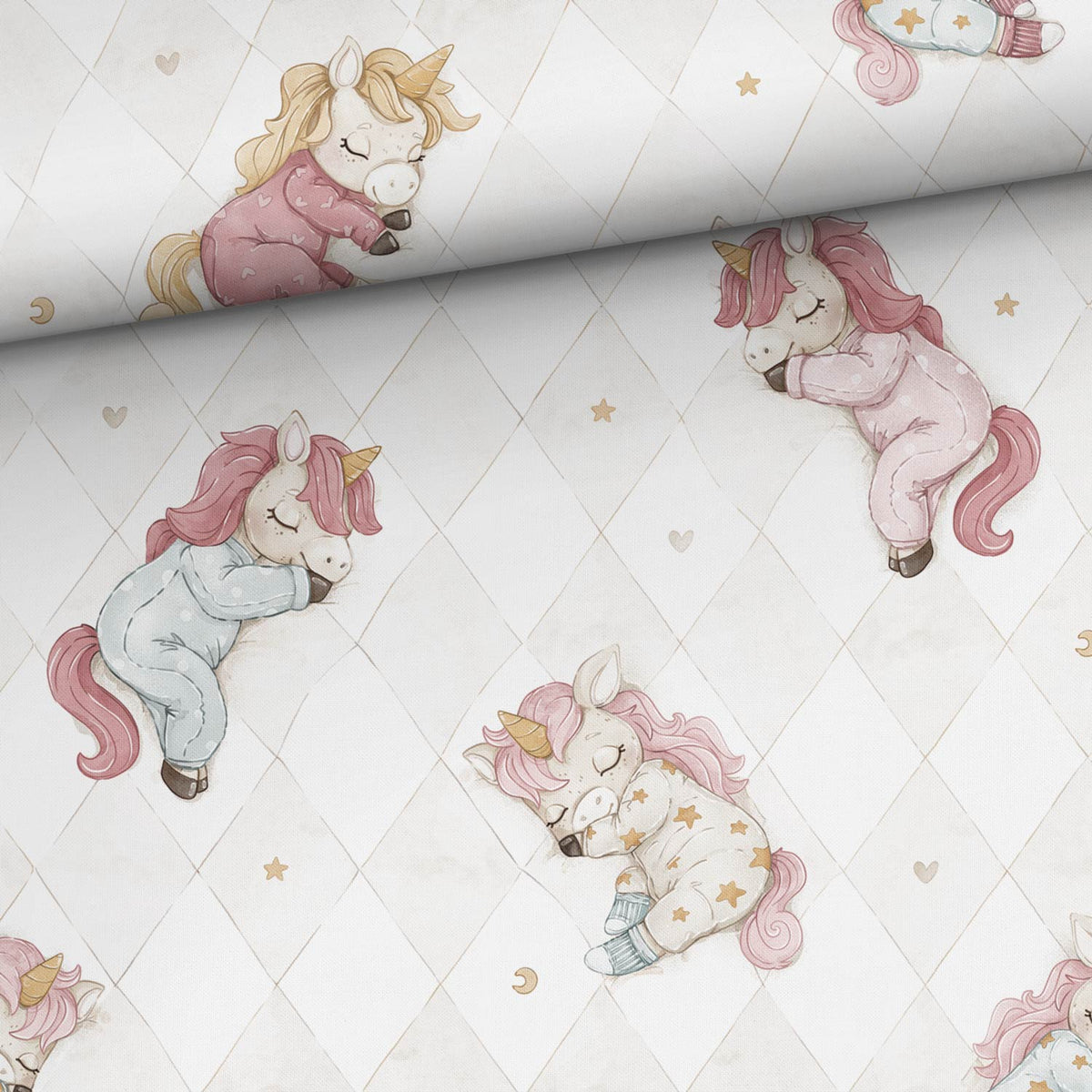FÖRHANDSBOKNING! VÄVD BOMULL - GODNATT UNICORNS