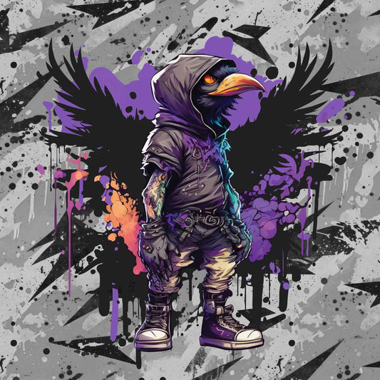 FÖRHANDSBOKNING! PANEL 55X73CM ÖGLAD COLLEGE - FÄRG SLÄNGD PÅ VÄGGEN LILA COOLING