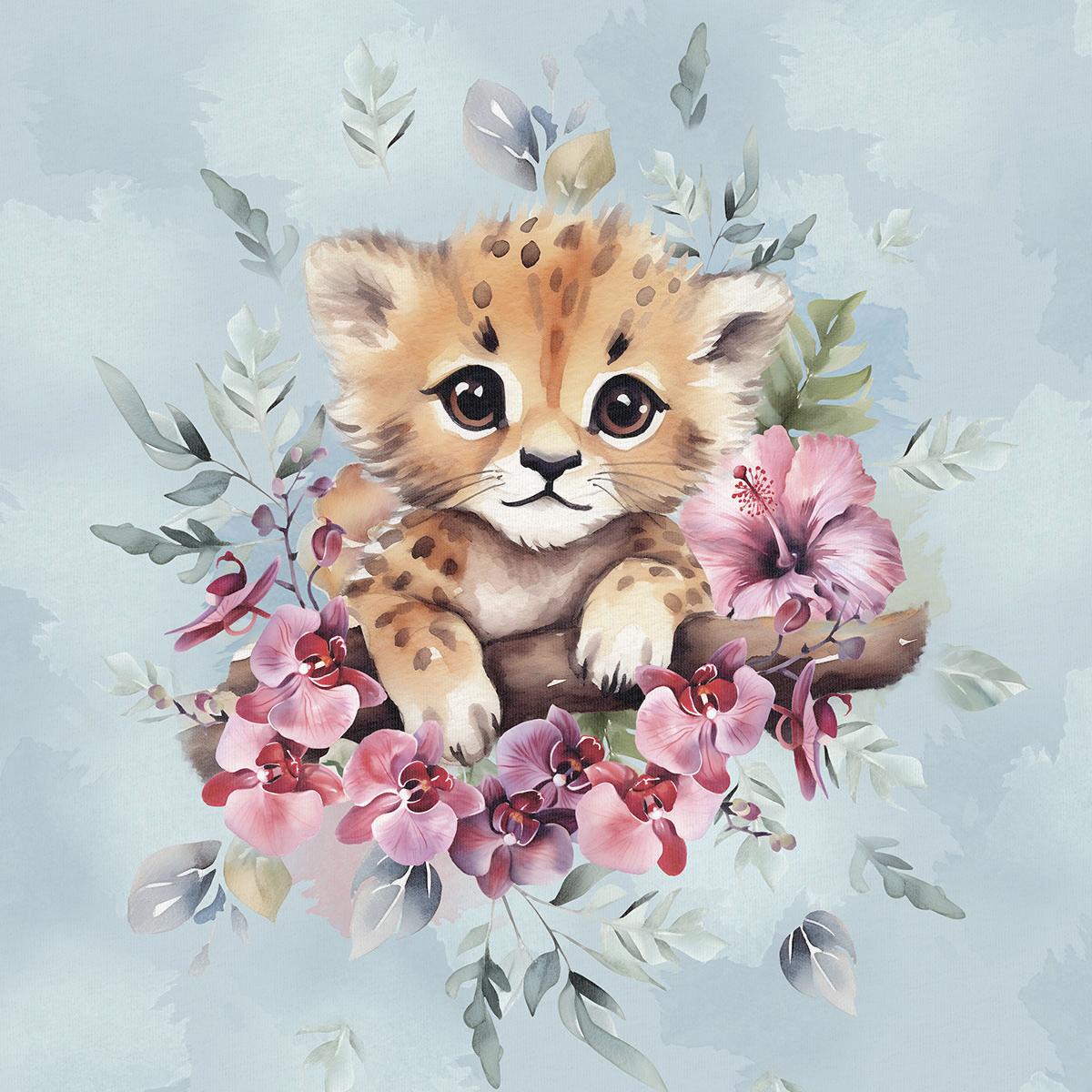 FÖRHANDSBOKNING! PANEL ÖGLAD COLLEGE - TROPISKA BLOMMOR & DJUR LEOPARD