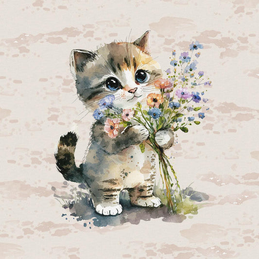 FÖRHANDSBOKNING! PANEL ÖGLAD COLLEGE - KATTER MED BLOMMOR