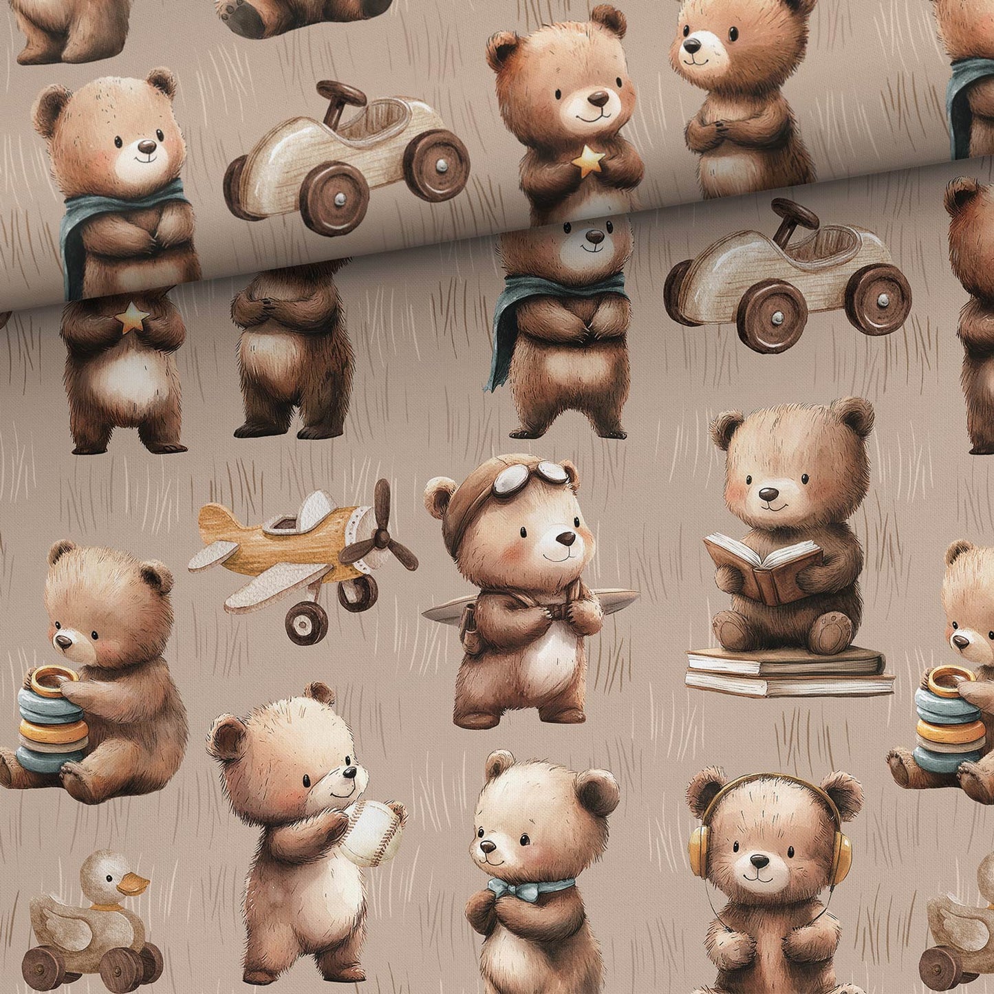 SISTA BITEN 40%! VÄVD BOMULL - TEDDYBEARS 209CM
