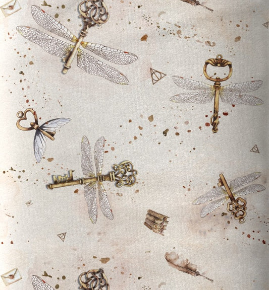 SISTA BITEN 40%! SATINVÄVD BOMULL - MAGIC DRAGONFLY 200CM