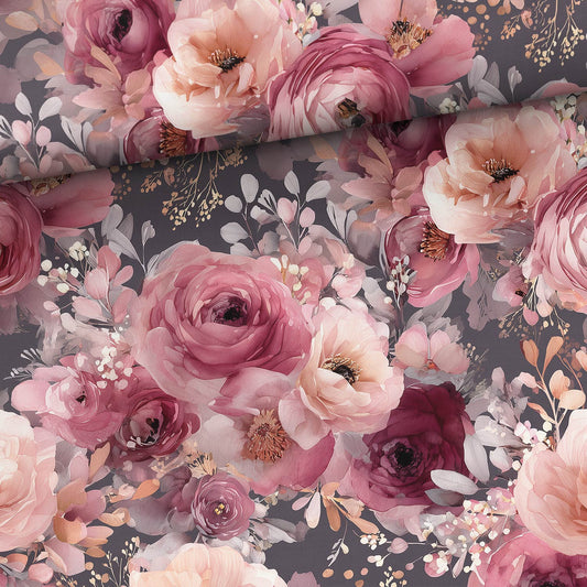 FÖRHANDSBOKNING! VÄVD BOMULL - ROSOR