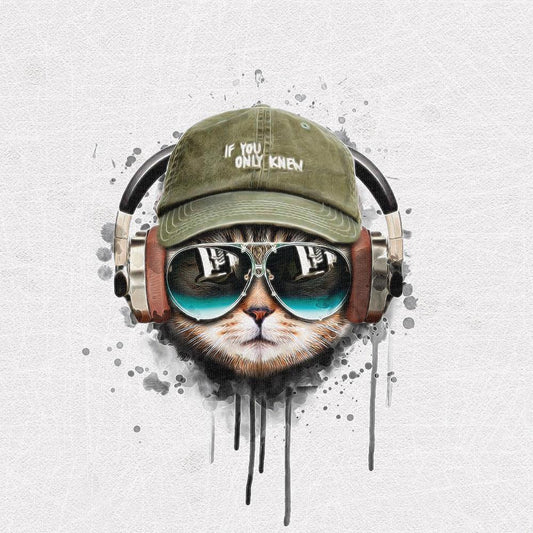 FÖRHANDSBOKNING! PANEL 55X73CM ÖGLAD COLLEGE - LJUSGRÅTT MATCHTYG COOL KATT