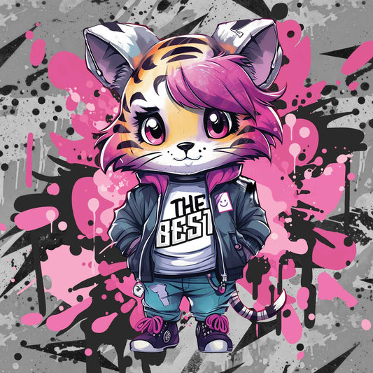 FÖRHANDSBOKNING! PANEL 55X73CM ÖGLAD COLLEGE - FÄRG SLÄNGD PÅ VÄGGEN ROSA COOLING