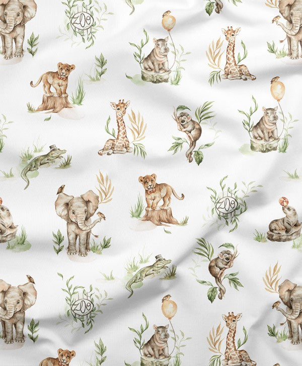 SISTA BITEN 40%! SATINVÄVD BOMULL - BABY ANIMALS 150CM