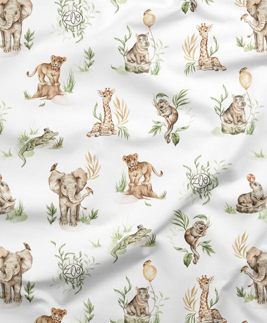 SISTA BITEN 40%! SATINVÄVD BOMULL - BABY ANIMALS 150CM