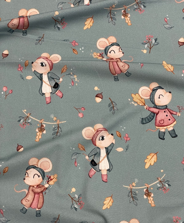 SISTA BITEN 40%! SATINVÄVD BOMULL - FUN MOUSE 68CM