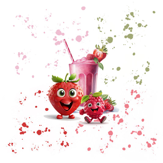 LAGERRENSNING 50%! PANEL JERSEY - SMOOTHIE FEST JORDGUBB & HALLON