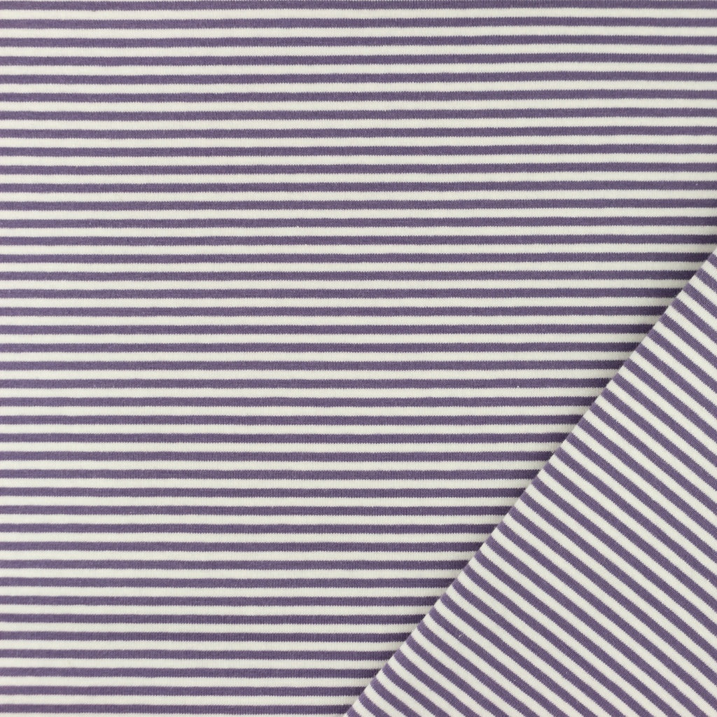 SISTA BITEN 40%! JERSEY RÄNDER - SMALA RÄNDER LAVENDEL 328CM