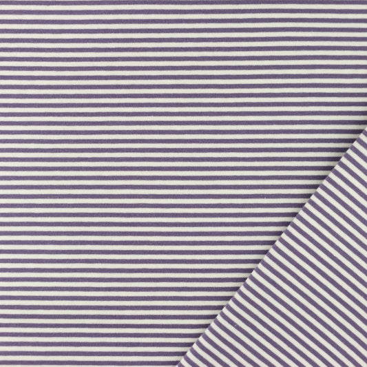 SISTA BITEN 40%! JERSEY RÄNDER - SMALA RÄNDER LAVENDEL 328CM