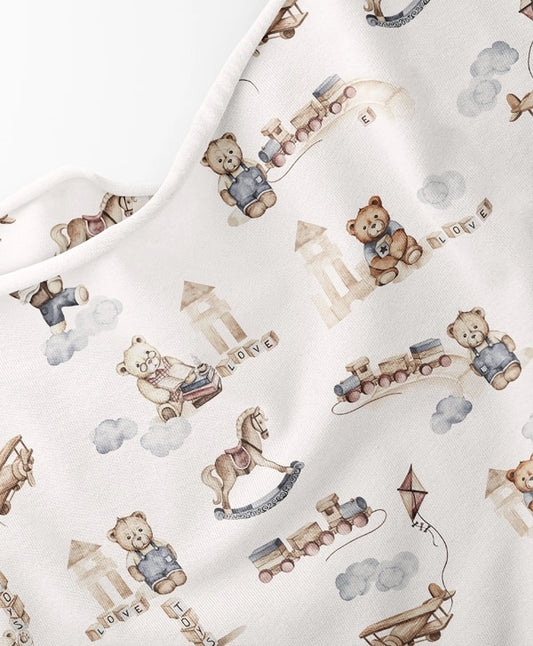 SISTA BITEN 40%! BOMULLSSATIN - TEDDYBEARS 90CM