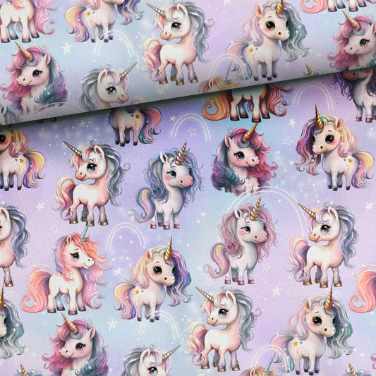 SISTA BITEN 40%! VÄVD BOMULL - SPARKLE UNICORNS 230CM